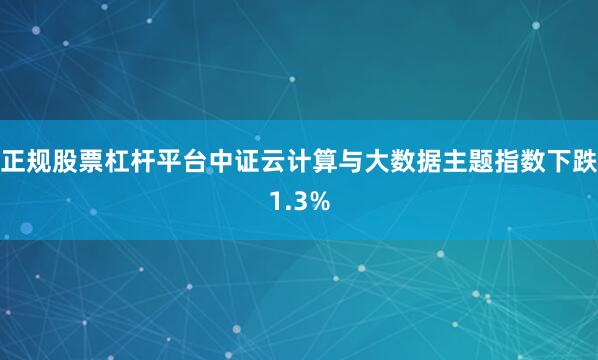 正规股票杠杆平台中证云计算与大数据主题指数下跌1.3%