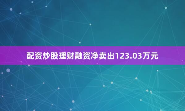 配资炒股理财融资净卖出123.03万元
